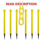 Yellow Light Duty Ground Pole and Chain Kit