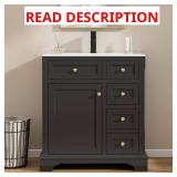 30 in. W x 34 in. H Black Vanity (Vanity Only)