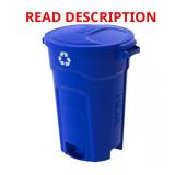 32 gal Blue Outdoor Recycling Can with Lid