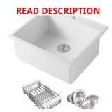 Damaged White Fireclay 25" Single Sink
