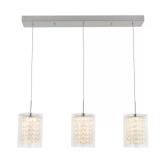 Crystal Cube 13W 3-Light Chrome Pendant Light