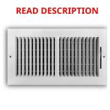 12 in. x 6 in. 2-Way Steel Register, White