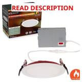 6 in Fire Rated Canless LED Downlight 1200 lm