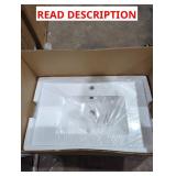 30" x 18" White Vanity Sink