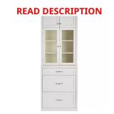 Royce 82 in. Cream White 3-Drawer Cabinet