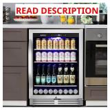 23.42 in. Beverage Cooler - 190 Cans, SS