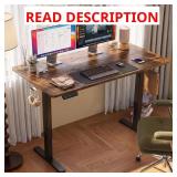 47 in Rectangular Brown Wood Desk with Hooks