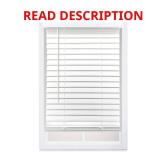 Smooth White Faux Wood Blinds 2" Slats 36.5x60