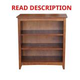 36 in. Espresso Wood 3-Shelf Bookcase