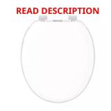 Round Soft-Close White Toilet Seat, Plastic