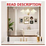 Walnut 36x36 Farmhouse Wall Mirror