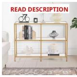 Vevor Gold Metal Console Table With Glass Top
