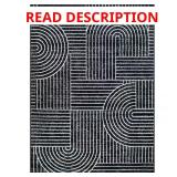 Milan Black 5x7 Stripe Rug