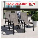 Sour citrus Stackable Patio Chairs (4) Brown
