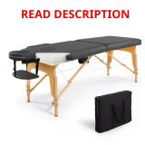 84 in. Black Massage Table w/ Foldable Legs