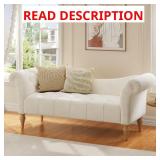 Halcrest Beige Button Tufted Ottoman Bench