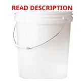 (4) Leaktite 5 gal. 70mil Food Safe Bucket White