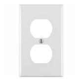 1-Gang White Duplex Outlet Wall Plate