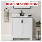 Oakley 31 in. White Bath Vanity + Marble Top