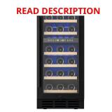 Wine Cooler 15" Dual Zone 30-Bottle Black