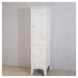 2-Shutter-Door 5-Tier Shelf Cabinet, White