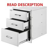 Outdoor Kitchen BBQ Drawers w/ Chrome Handle