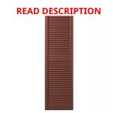 15 in. x 51 in. Louvered PP Shutters Pair, Red