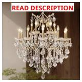 D30 7 in. 15-Light Gold Crystal Chandelier