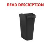 Rubbermaid 12.2G Swing Top Trash Can, Black