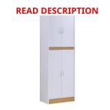 HODEDAH 4-Door White Kitchen Pantry