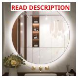 32 in. W Round LED Vanity Mirror