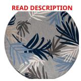 Oasis Floral Blue 8 ft Round Area Rug