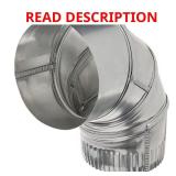 Airtight Aluminum Duct Elbow, 0 90