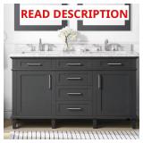 (DAMAGED) Sonoma 60in Double Sink Vanity with Top
