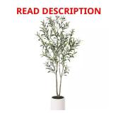 5 ft Artificial Olive Tree with White Planter
