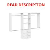 Premium 60-96 in White Wood Closet System