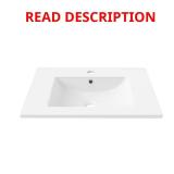 30 in. W x 18 in. D Ceramic Vanity Top, White