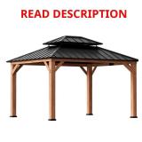 Ultra Series Wood Gazebo 10x12 Cedar Hardtop