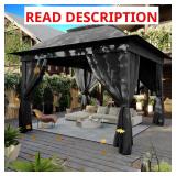 11 ft x 11 ft Black Steel Pop-up Gazebo