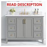 (DAMAGED) Grayson 49" Single Sink Gray Vanity
