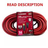 100 ft 14/3 Medium Duty Ext. Cord, Red/Black