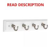 9 in. White and Satin Nickel Key Rack