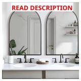 24x36 in. Arched Black Wall Mirror (Set of 2)