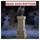 3 ft Grave & Bones Hand-Painted LED Raven