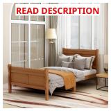 Light Brown Twin Wood Platform Bed