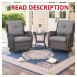 Arcline Gray 3-Piece Wicker Outdoor Set