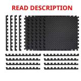 Black 24 in. Foam Gym Floor Tiles