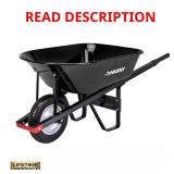 6 cu ft Steel Wheelbarrow with Flat Free Tire