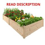 Fir Wood Raised Planter Box, Natural Bed