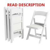 Resin 4-Pack Folding Event Chair, White padded